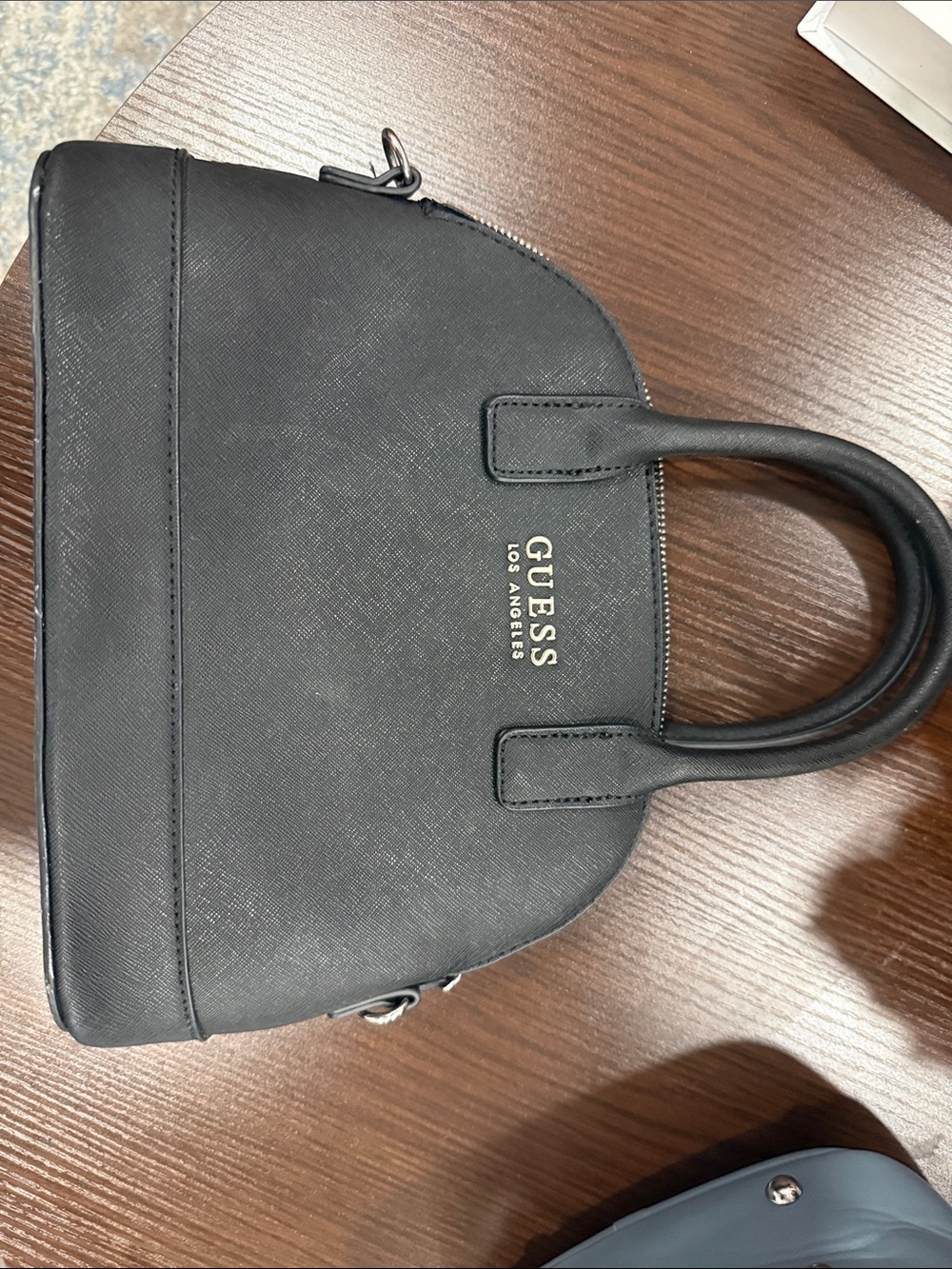 GUESS Black Saffiano Dome Satchel